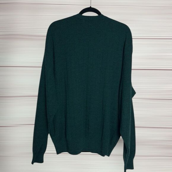 Vintage Joey Rodolfo 1879 Merino Wool Sweater Green V-neck Men’s XL Excellent - Picture 5 of 9